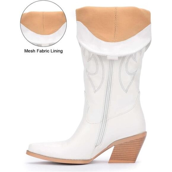 NEW  Western Cowboy Boots for Women - Knee High Wide Calf Cowgirl Boots - Picture 5 of 6